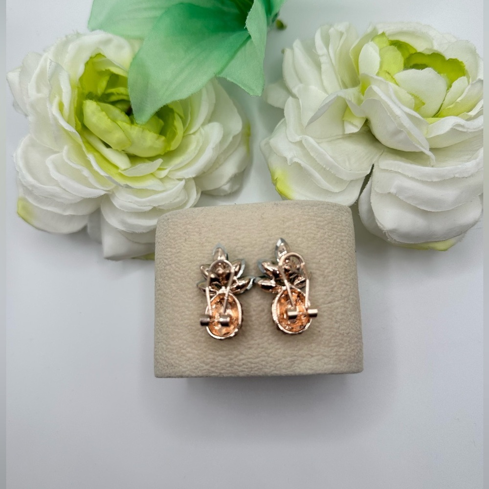 Tropical Pineapple Gemstone Stud Pierced Earrings NEW! - Picture 6 of 6